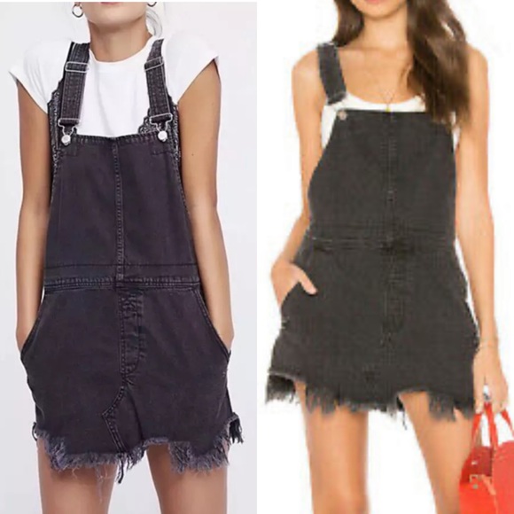 Free People Dresses & Skirts - Free people torn black jumper overall dress